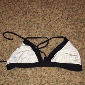 holographic triangle bikini top